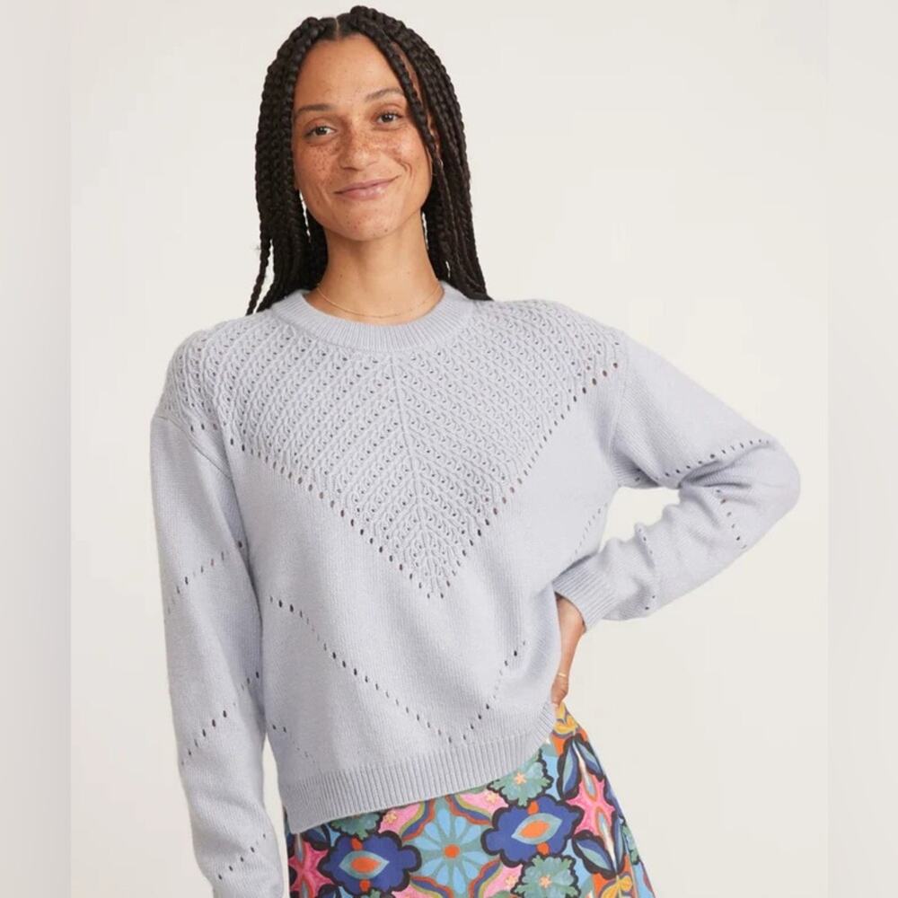Marine Layer Olivia Slate Gray Crewneck Sweater Knit Size Small